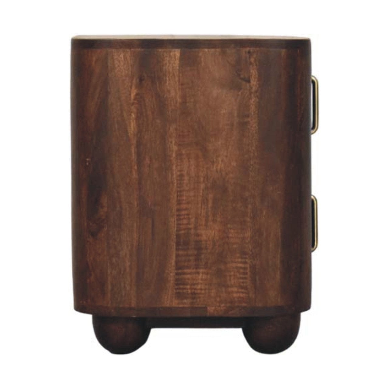 Marlowe Fluted Nightstand - Solid Mango Wood Bedside Table for Bedroom - product view 8 showing handcrafted solid mango...