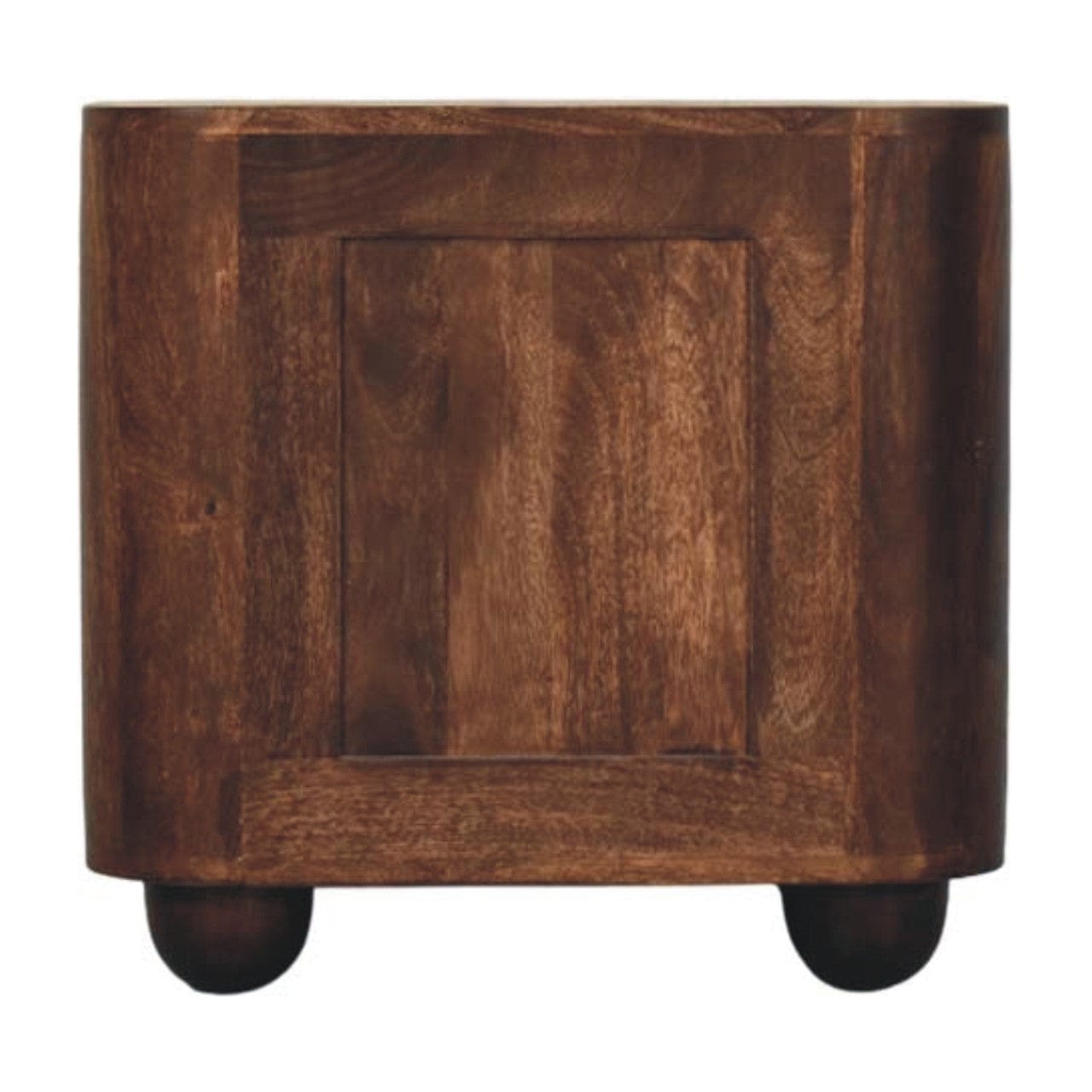 Marlowe Fluted Nightstand - Solid Mango Wood Bedside Table for Bedroom - product view 9 showing handcrafted solid mango...