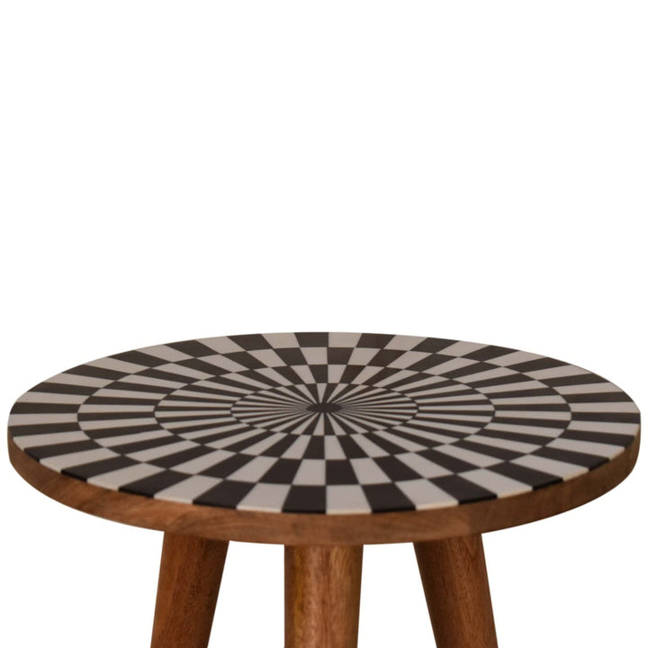 Mid-Century Modern Spiral End Table - Solid Mango Wood Side Table for Living Room - product view 5 showing handcrafted...