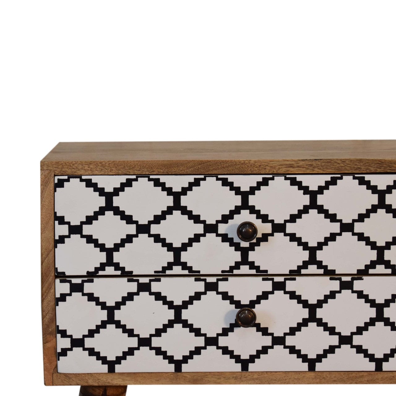 Mid-Century Modern Stella TV Stand - Solid Mango Wood Entertainment Center for Living Room - product view 3 showing...