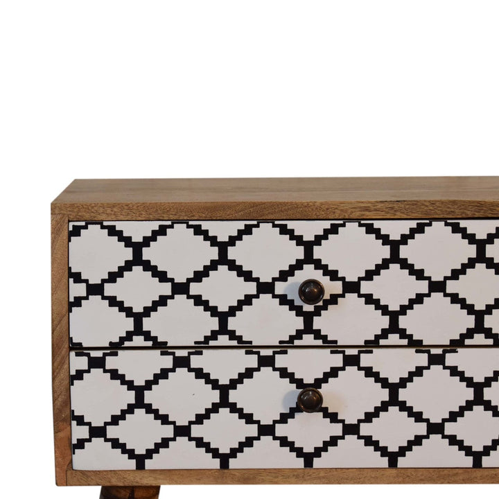 Mid-Century Modern Stella TV Stand - Solid Mango Wood Entertainment Center for Living Room - product view 3 showing...