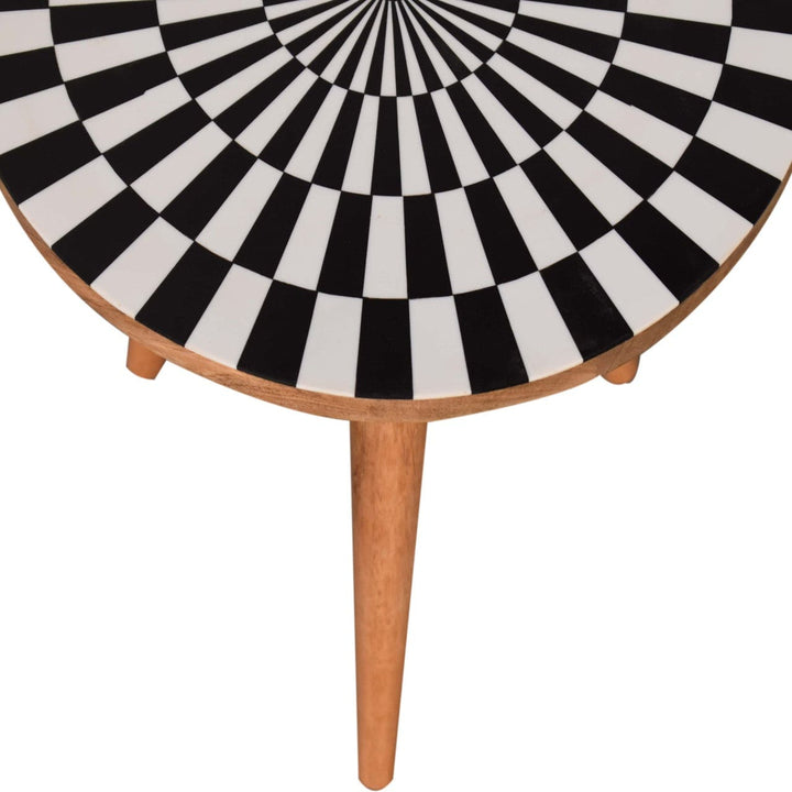 Mid-Century Modern Spiral End Table - Solid Mango Wood Side Table for Living Room - product view 4 showing handcrafted...