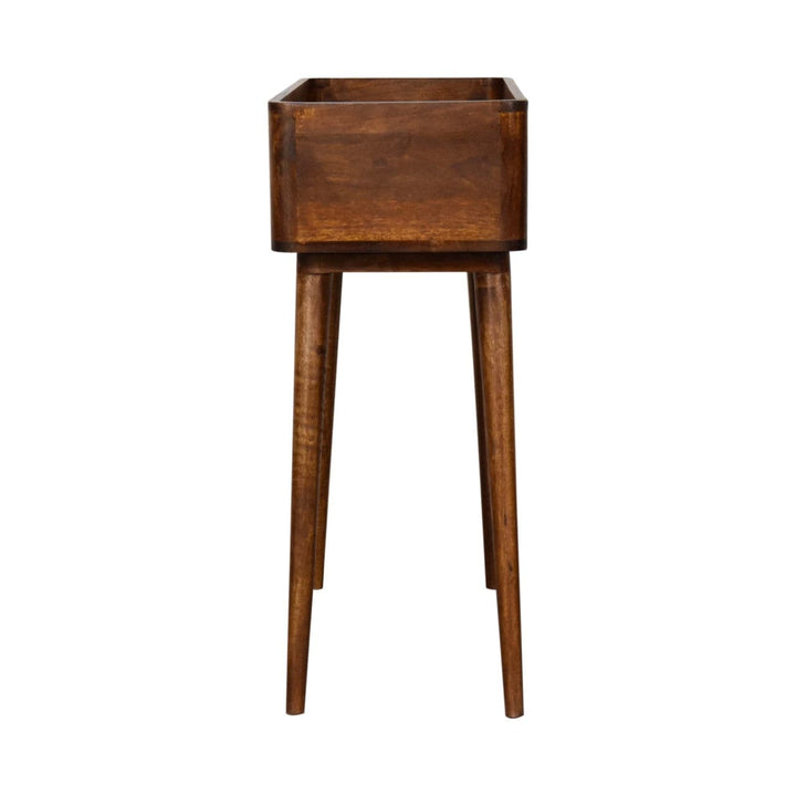 Mid-Century Modern Open-top Chestnut Console - Entryway & Hallway Table in Solid Mango Wood - product view 8 showing...