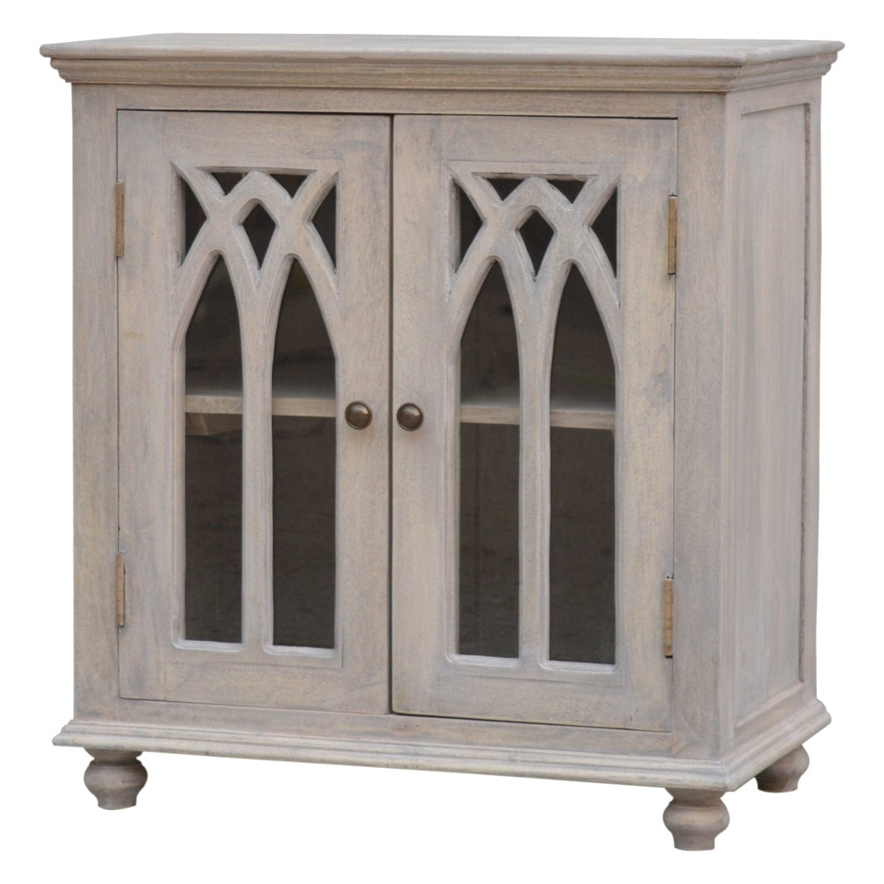 Mid-Century Modern Sideboard - Solid Mango Wood Buffet Cabinet for Dining Room - main view showing handcrafted solid...