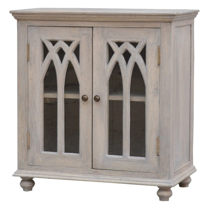 Mid-Century Modern Sideboard - Solid Mango Wood Buffet Cabinet for Dining Room - main view showing handcrafted solid...