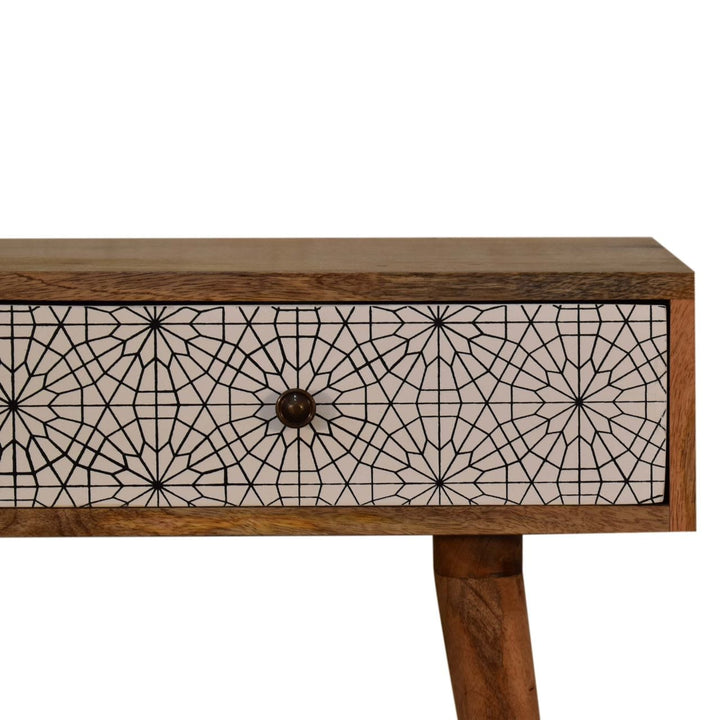 Mid-Century Modern Sendai Console Table - Solid Mango Wood Hallway Console for Entryway - product view 3 showing...