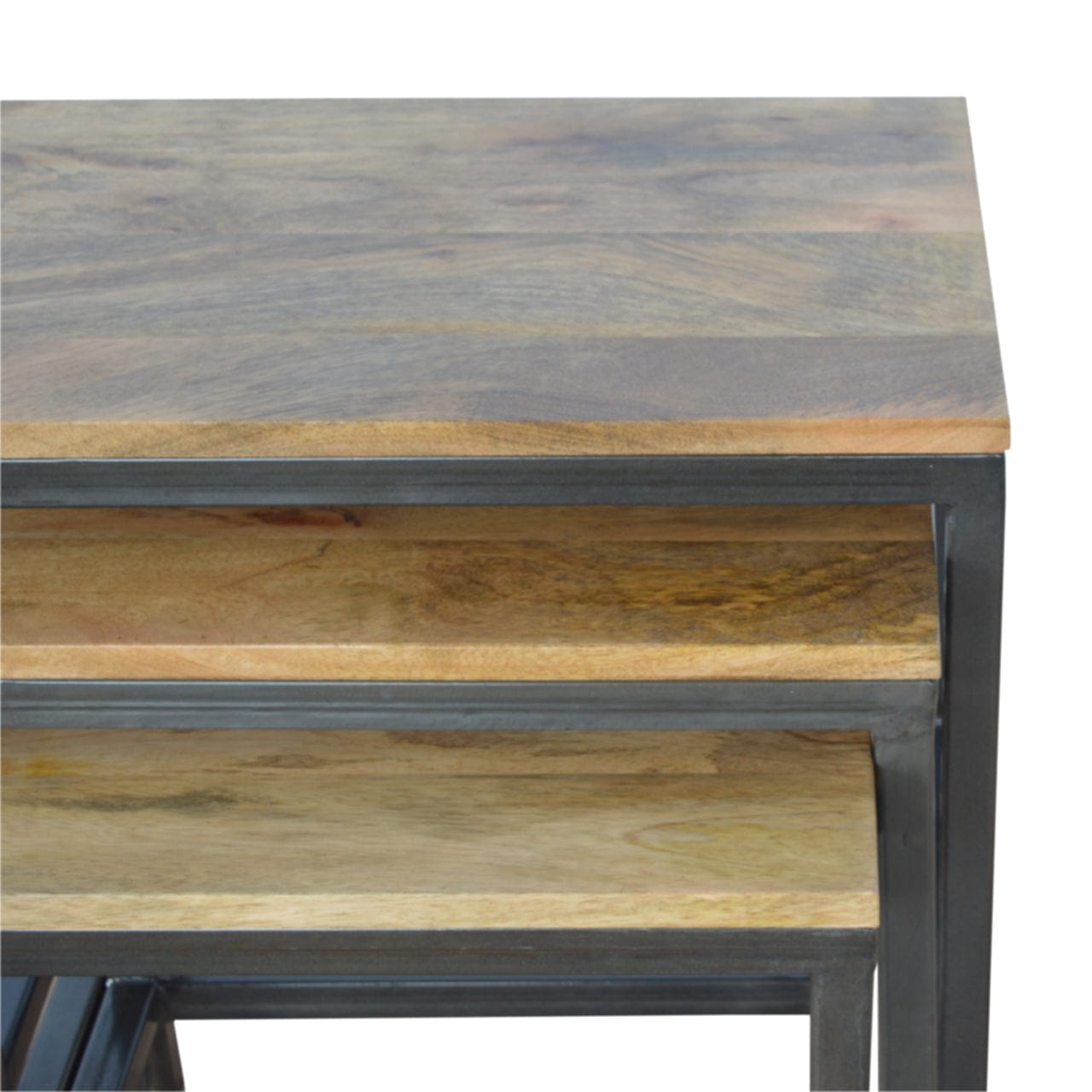 Mid-Century Modern Handcrafted Stool - Solid Mango Wood Accent Seating - product view 6 showing handcrafted solid mango...