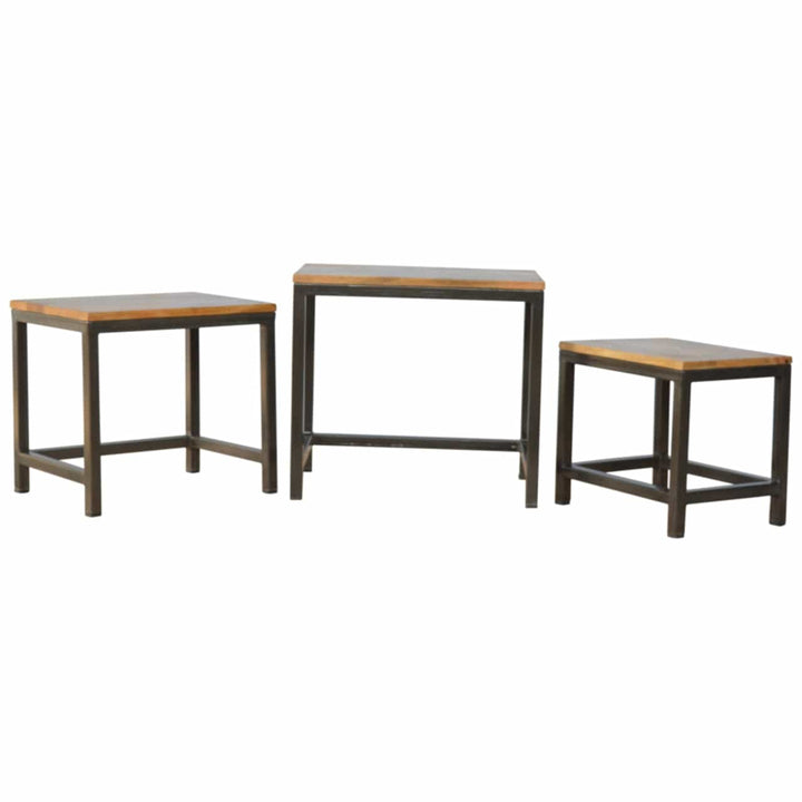 Mid-Century Modern Handcrafted Stool - Solid Mango Wood Accent Seating - product view 8 showing handcrafted solid mango...
