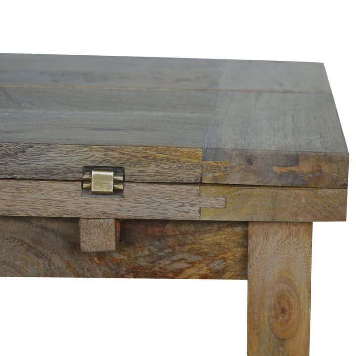 Farmhouse Trilogy Coffee Table - Solid Mango Wood Center Table for Living Room - product view 8 showing handcrafted solid...