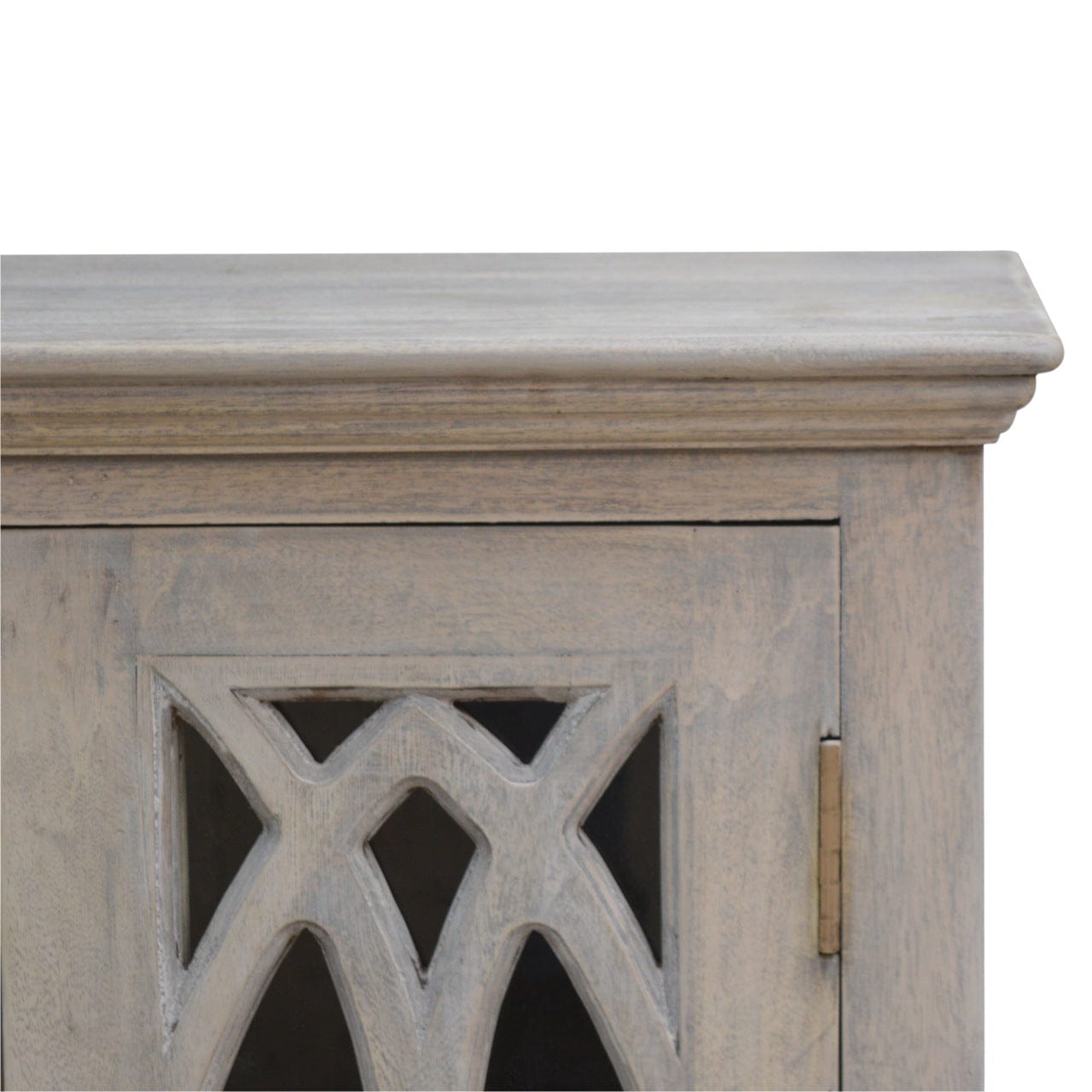 Mid-Century Modern Sideboard - Solid Mango Wood Buffet Cabinet for Dining Room - product view 5 showing handcrafted solid...