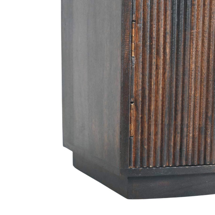 Milan Nightstand - Solid Mango Wood Bedside Table for Bedroom - product view 8 showing handcrafted solid mango wood...