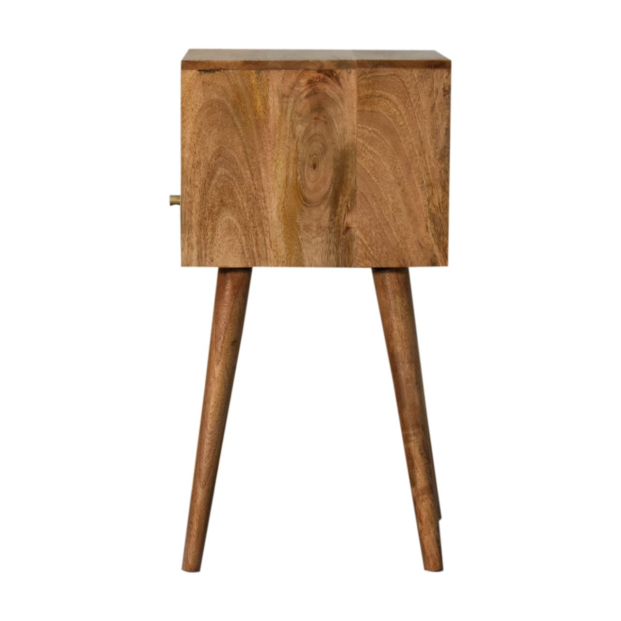Mid-Century Modern Mini Blush Hand Painted Nightstand - Solid Mango Wood Bedside Table for Bedroom - product view 8...