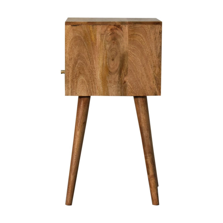 Mid-Century Modern Mini Blush Hand Painted Nightstand - Solid Mango Wood Bedside Table for Bedroom - product view 8...