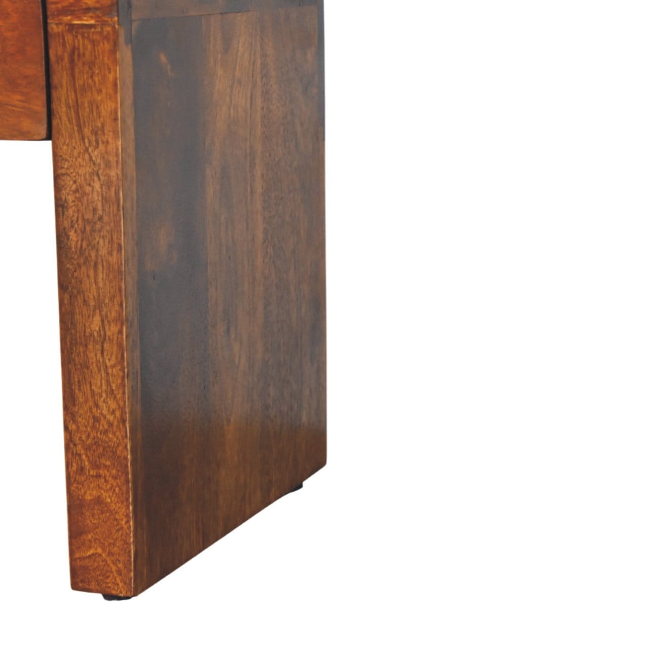 Mid-Century Modern Mini Darcy Chestnut Nightstand - Solid Mango Wood Bedside Table for Bedroom - product view 7 showing...
