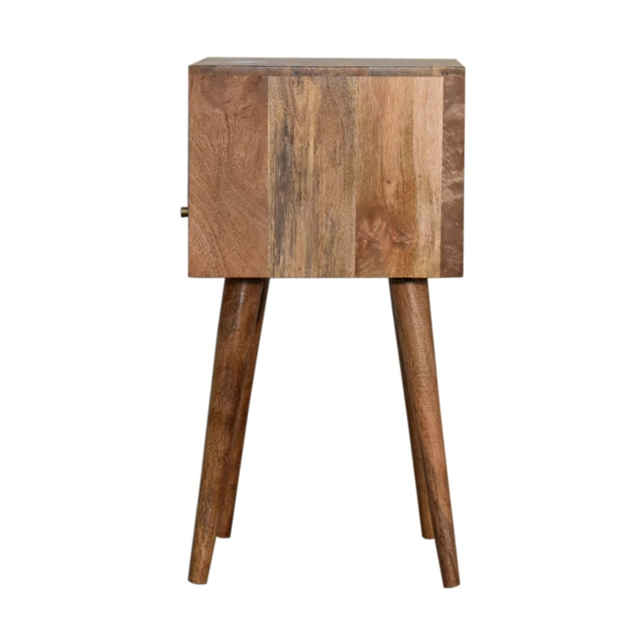Mid-Century Modern Mini Navy Blue Hand Painted Nightstand - Solid Mango Wood Bedside Table for Bedroom - product view 6...