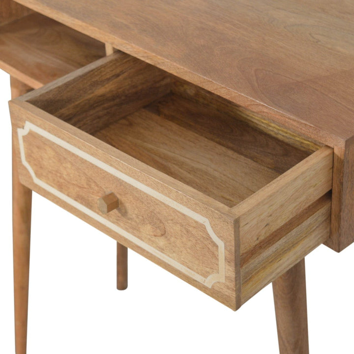 Mid-Century Modern Nepal Writing Desk - Solid Mango Wood Writing Table for Home Office - product view 6 showing...