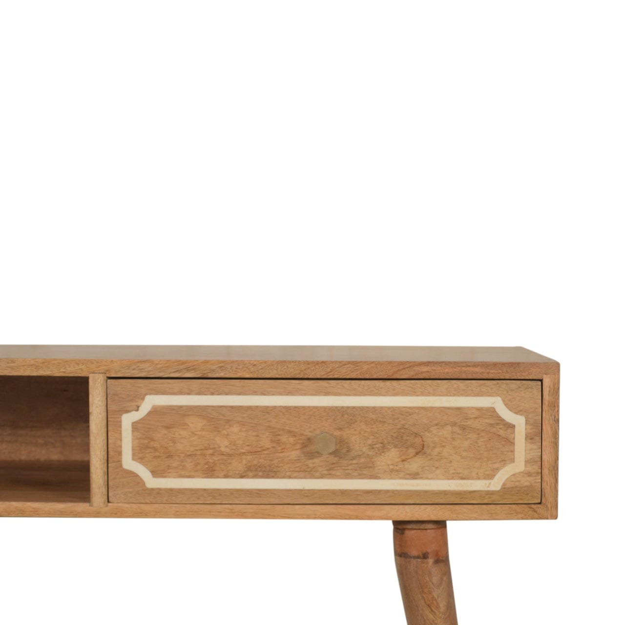 Mid-Century Modern Nepal Writing Desk - Solid Mango Wood Writing Table for Home Office - product view 4 showing...