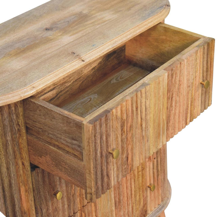 Mid-Century Modern Nordic Dresser - Solid Mango Wood Storage Chest for Bedroom - product view 7 showing handcrafted solid...
