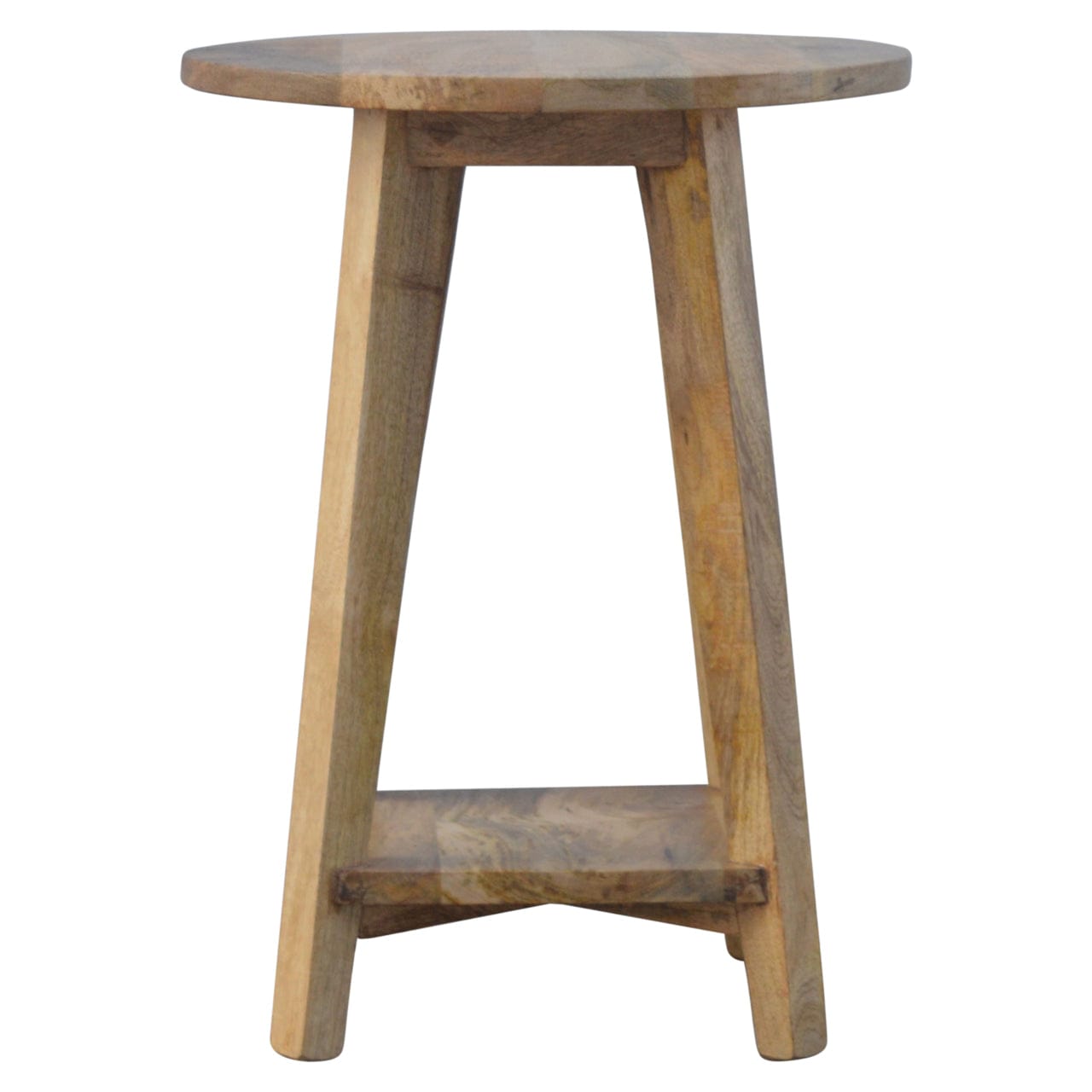 Mid-Century Modern Oak-ish Bar Stool - Solid Mango Wood Counter Stool for Kitchen - main view showing handcrafted solid...