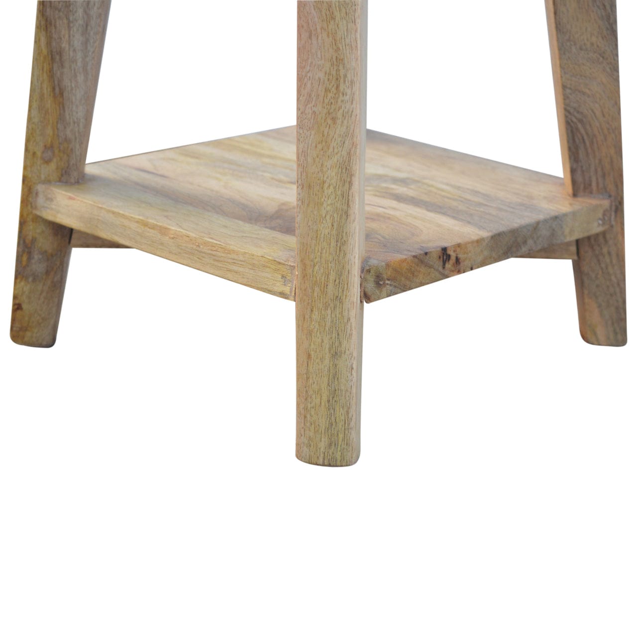 Mid-Century Modern Oak-ish Bar Stool - Solid Mango Wood Counter Stool for Kitchen - product view 5 showing handcrafted...