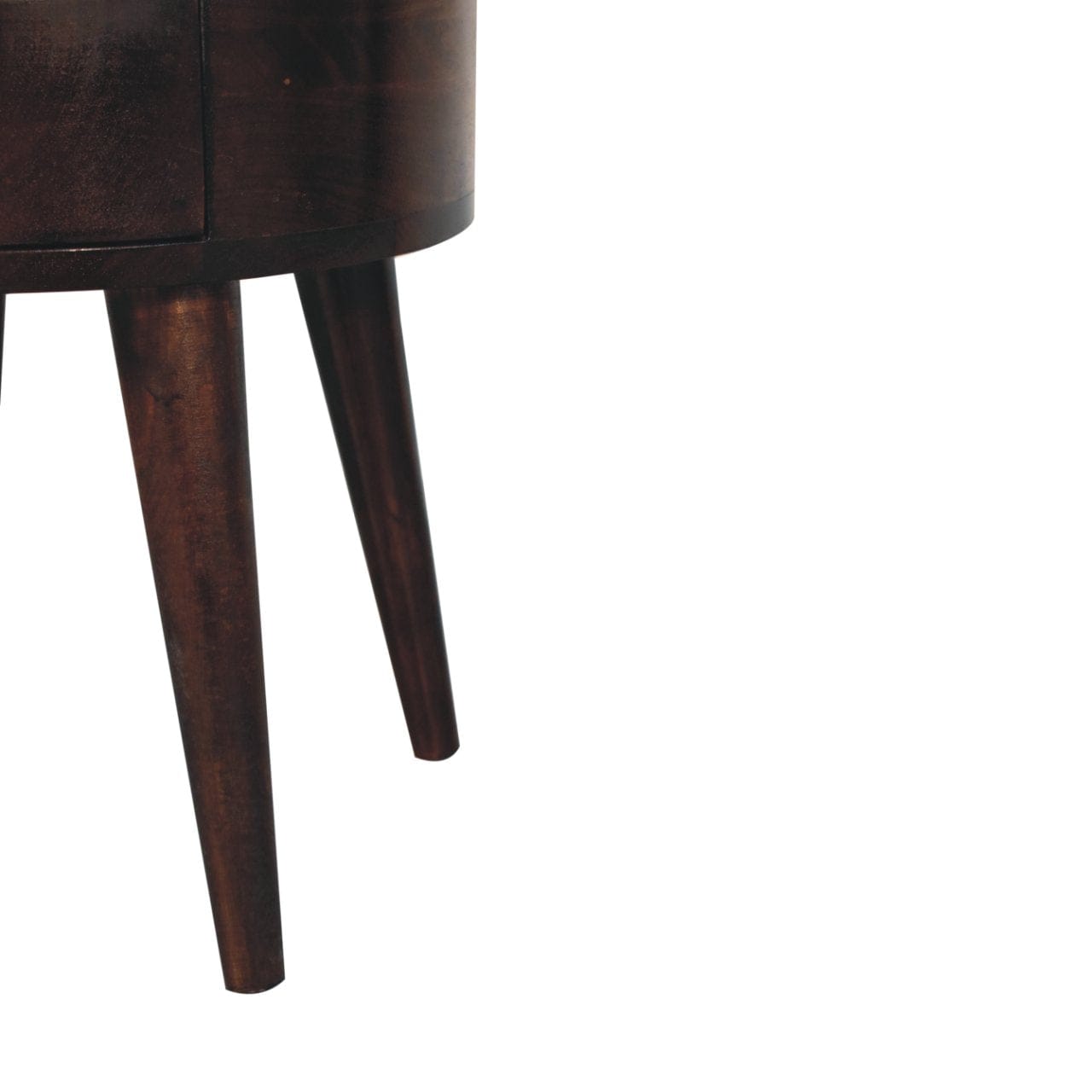 Mid-Century Modern Odyssey California Walnut Nightstand - Solid Mango Wood Bedside Table for Bedroom - product view 7...