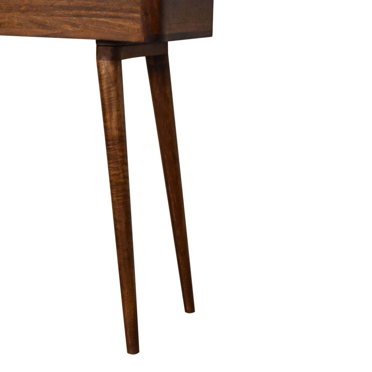 Mid-Century Modern Open-top Chestnut Console - Entryway & Hallway Table in Solid Mango Wood - product view 7 showing...