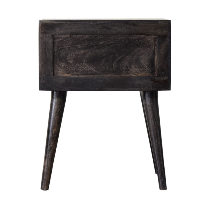 Mid-Century Modern Oslo Nightstand - Solid Mango Wood Bedside Table for Bedroom - product view 8 showing handcrafted...