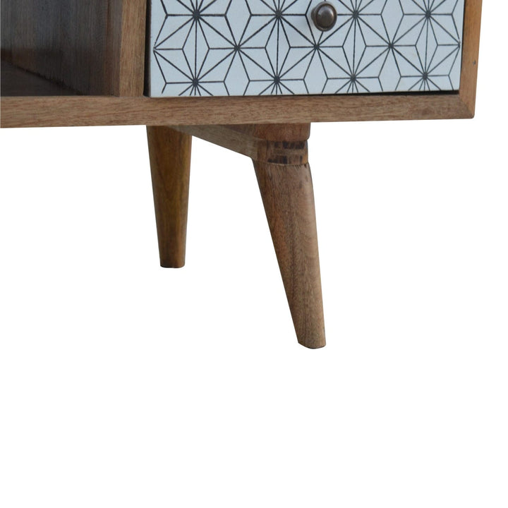 Mid-Century Modern Prima TV Stand - Solid Mango Wood Entertainment Center for Living Room - product view 6 showing...