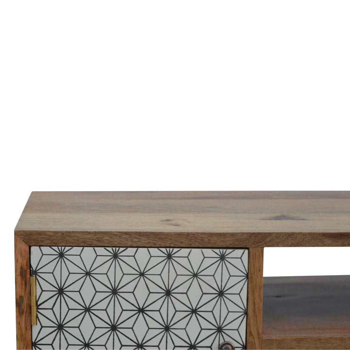 Mid-Century Modern Prima TV Stand - Solid Mango Wood Entertainment Center for Living Room - product view 3 showing...