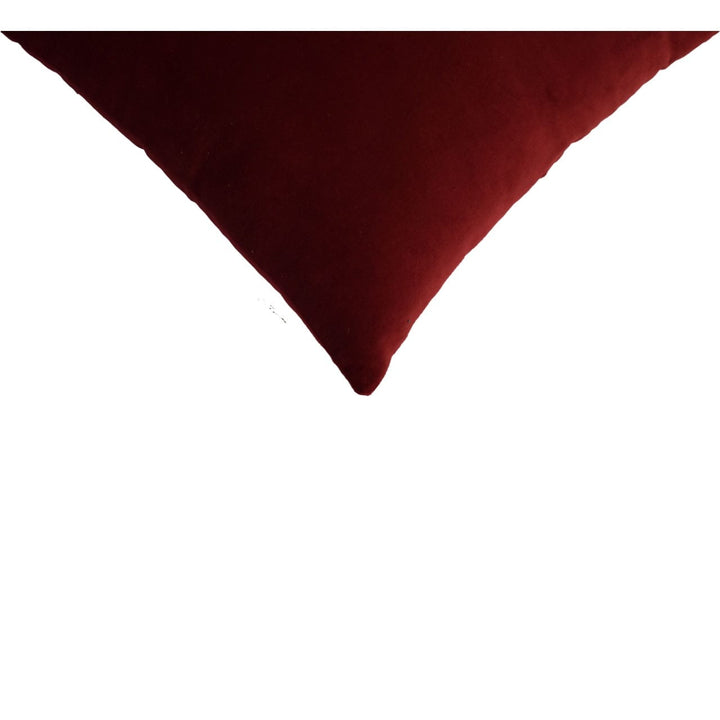 Mid-Century Modern Quinn Cushion - Wine Red in Solid Mango Wood - product view 5 showing handcrafted solid mango wood...