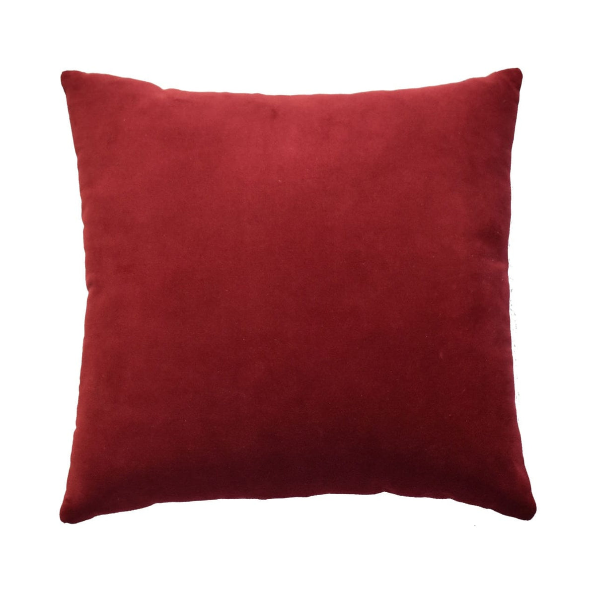 Mid-Century Modern Quinn Cushion - Wine Red in Solid Mango Wood - product view 3 showing handcrafted solid mango wood...