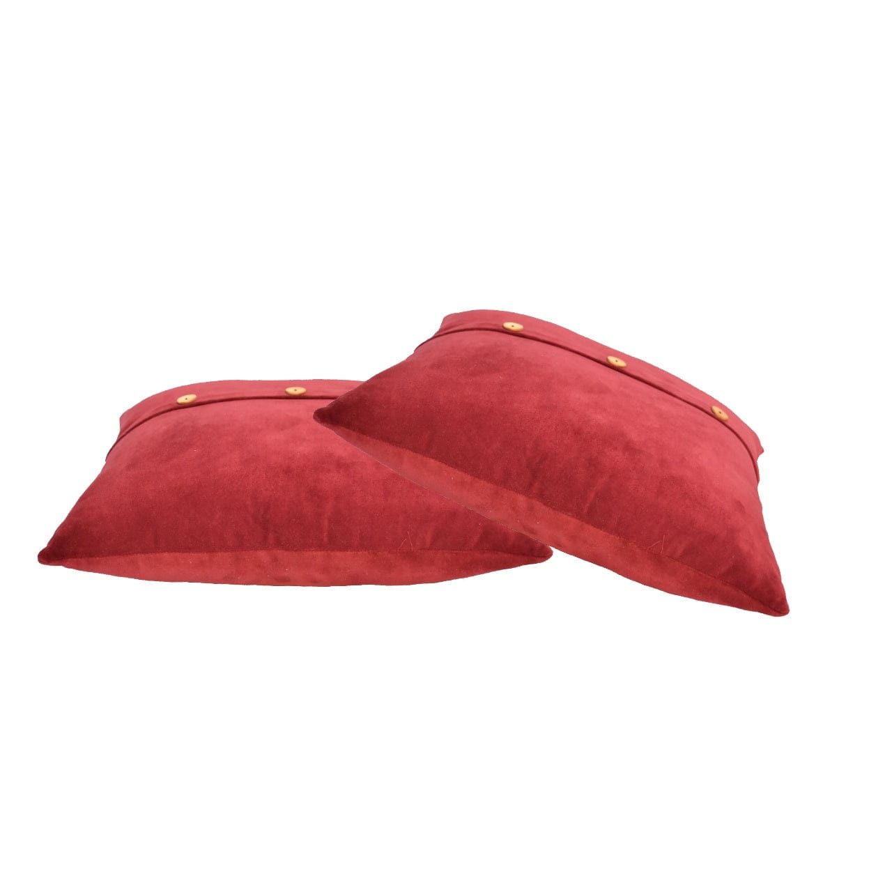 Mid-Century Modern Quinn Cushion - Wine Red in Solid Mango Wood - product view 2 showing handcrafted solid mango wood...