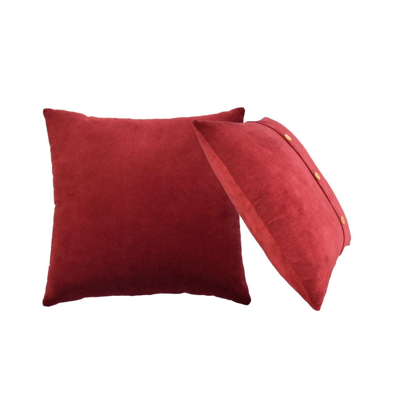 Mid-Century Modern Quinn Cushion - Wine Red in Solid Mango Wood - main view showing handcrafted solid mango wood furniture