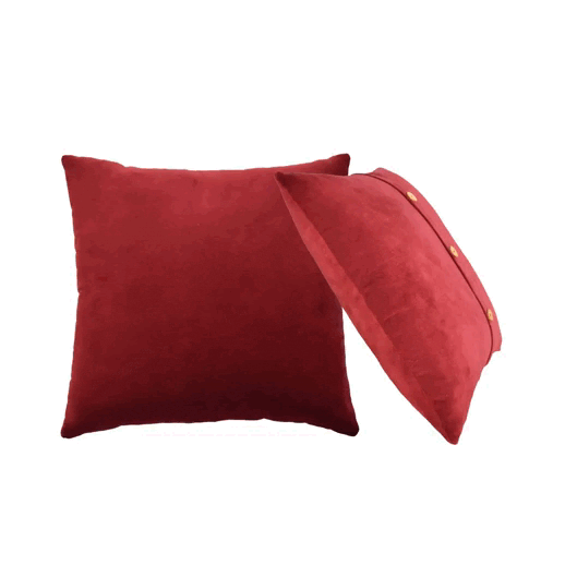 Mid-Century Modern Quinn Cushion - Wine Red in Solid Mango Wood - product view 8 showing handcrafted solid mango wood...
