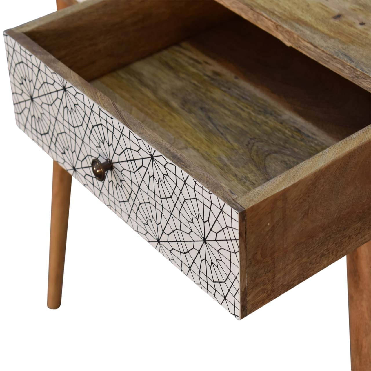 Mid-Century Modern Sendai Console Table - Solid Mango Wood Hallway Console for Entryway - product view 5 showing...