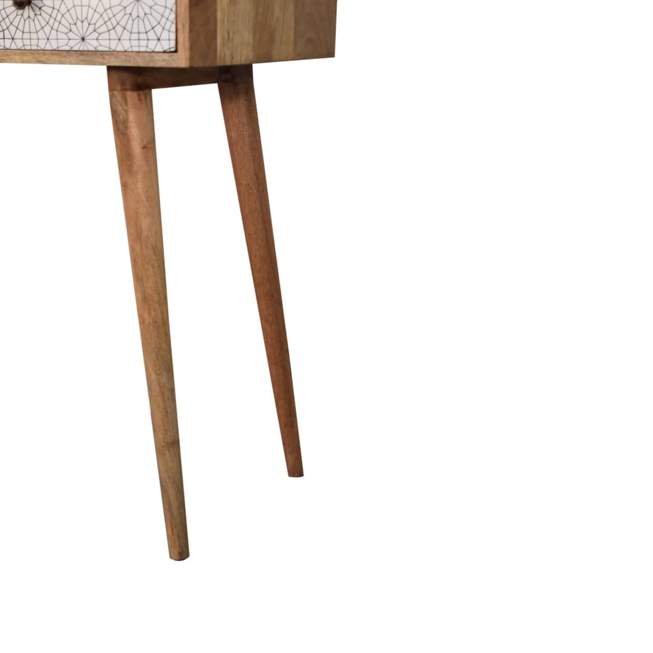 Mid-Century Modern Sendai Console Table - Solid Mango Wood Hallway Console for Entryway - product view 6 showing...