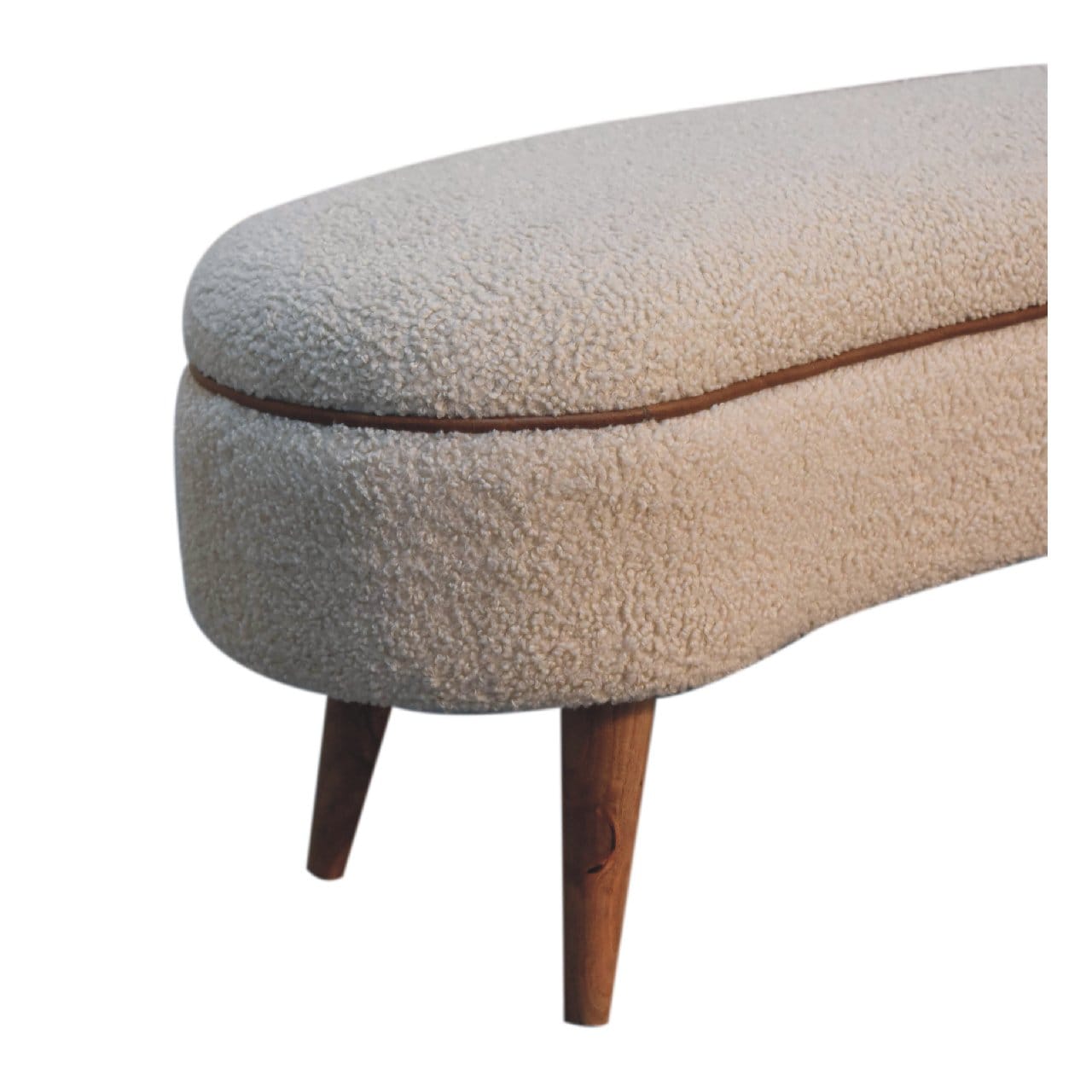 Mid-Century Modern Serenity Bench - Solid Mango Wood Seating Furniture for Entryway - product view 7 showing handcrafted...
