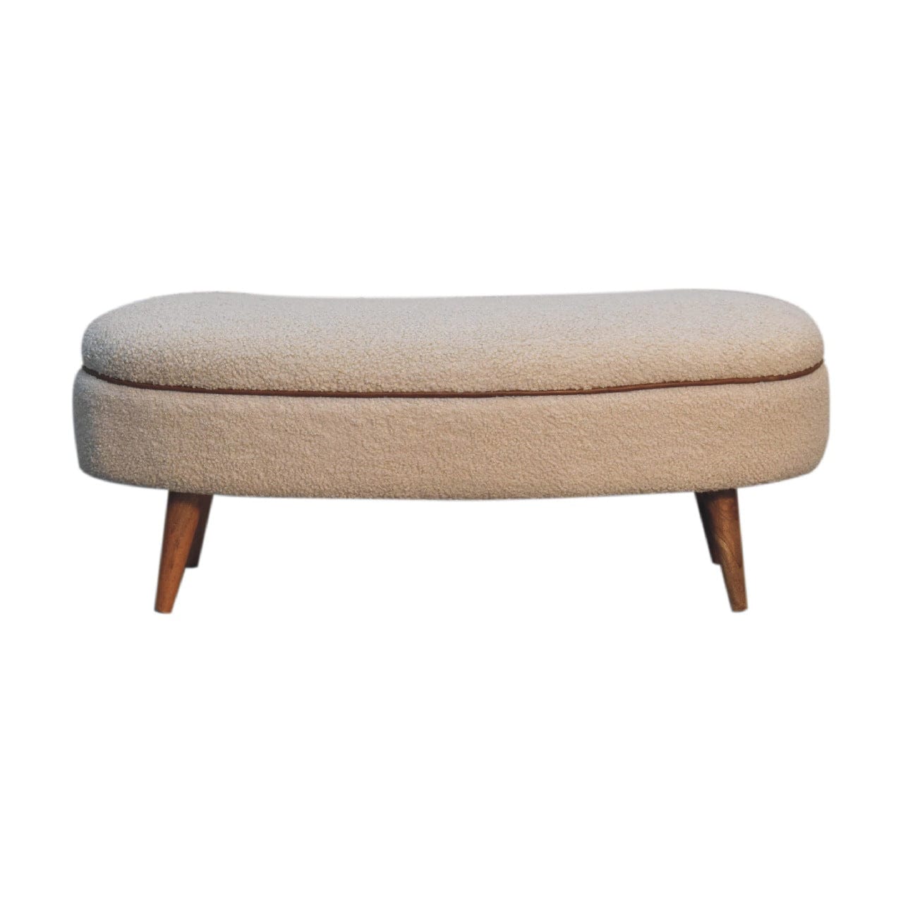 Mid-Century Modern Serenity Bench - Solid Mango Wood Seating Furniture for Entryway - product view 9 showing handcrafted...