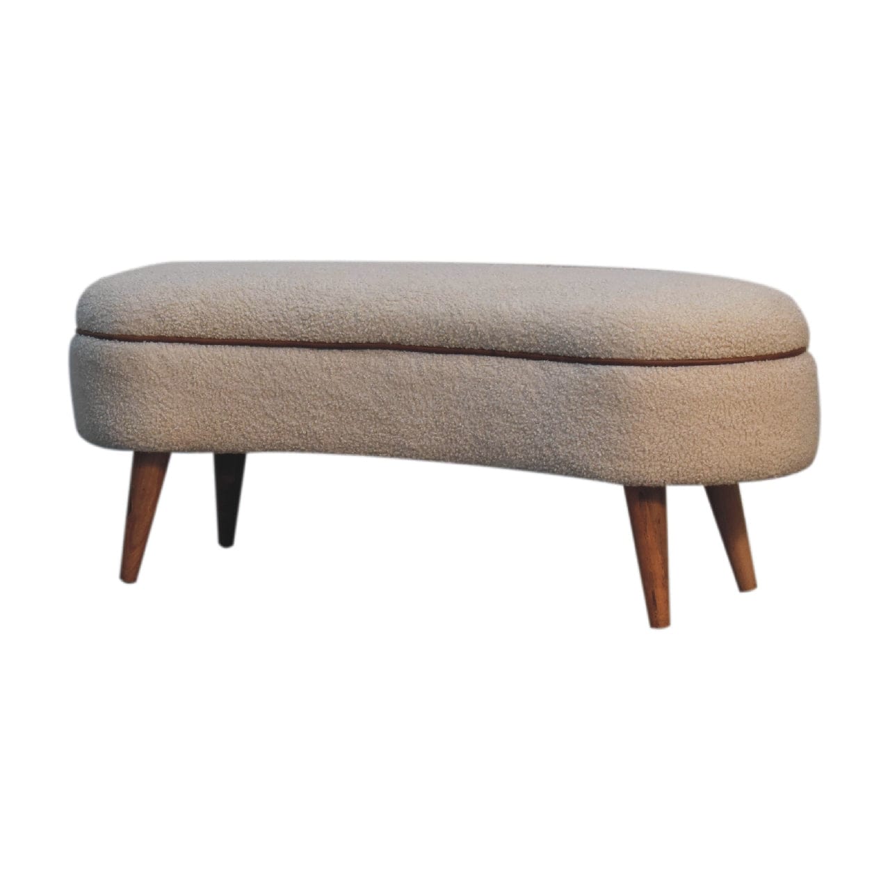 Mid-Century Modern Serenity Bench - Solid Mango Wood Seating Furniture for Entryway - product view 2 showing handcrafted...