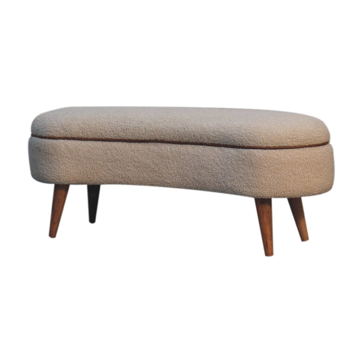Mid-Century Modern Serenity Bench - Solid Mango Wood Seating Furniture for Entryway - product view 2 showing handcrafted...