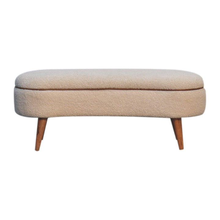Mid-Century Modern Serenity Bench - Solid Mango Wood Seating Furniture for Entryway - main view showing handcrafted solid...