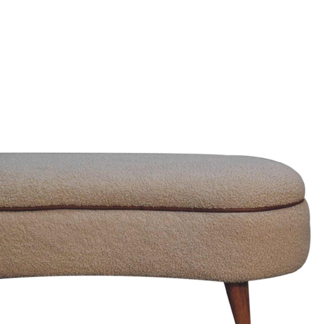 Mid-Century Modern Serenity Bench - Solid Mango Wood Seating Furniture for Entryway - product view 4 showing handcrafted...