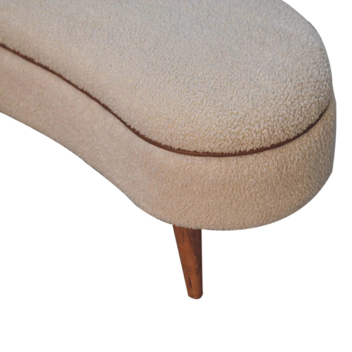 Mid-Century Modern Serenity Bench - Solid Mango Wood Seating Furniture for Entryway - product view 6 showing handcrafted...
