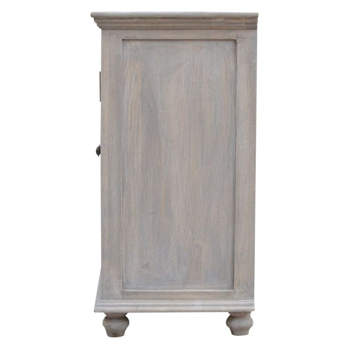Mid-Century Modern Sideboard - Solid Mango Wood Buffet Cabinet for Dining Room - product view 6 showing handcrafted solid...