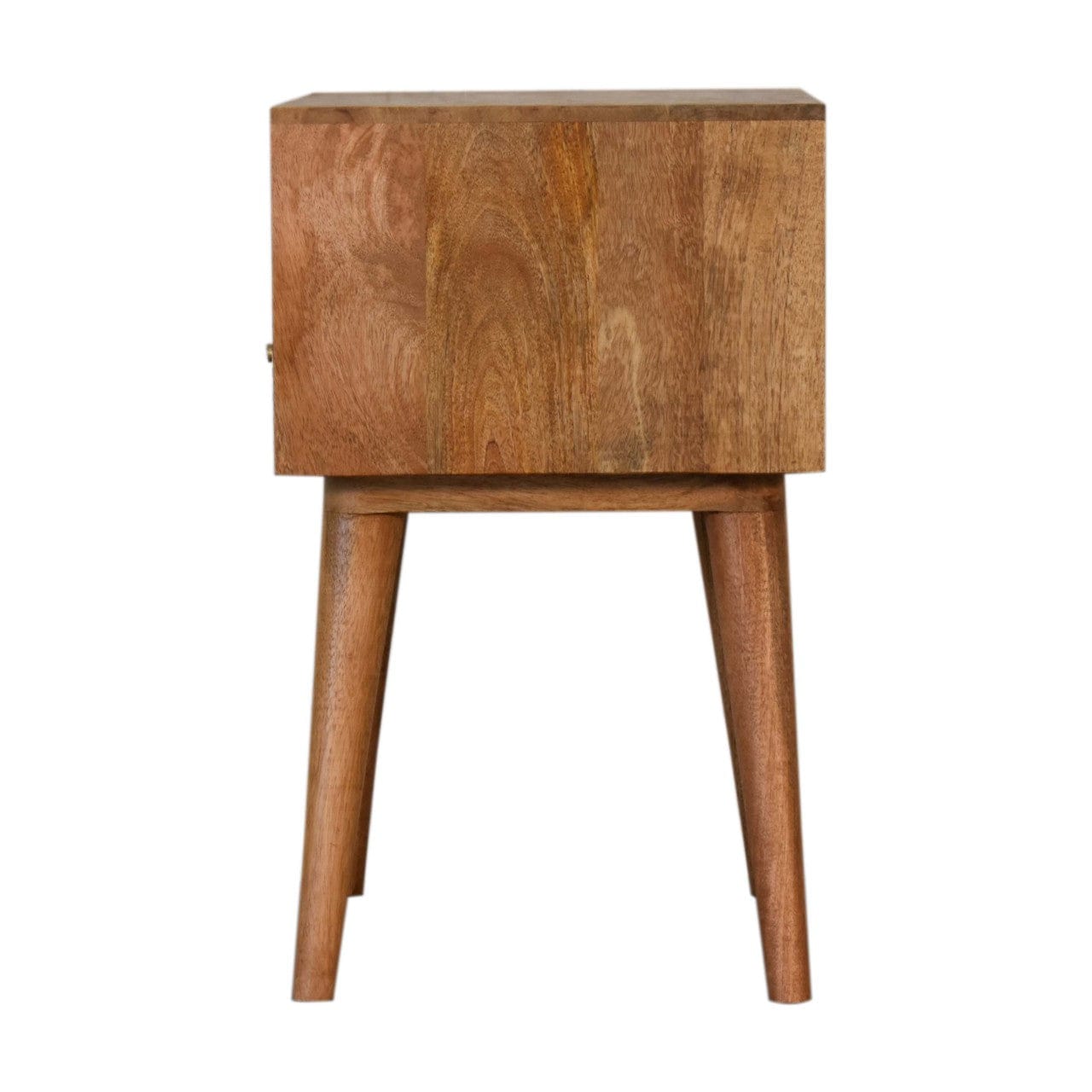 Mid-Century Modern Sierra Nightstand - Solid Mango Wood Bedside Table for Bedroom - product view 8 showing handcrafted...