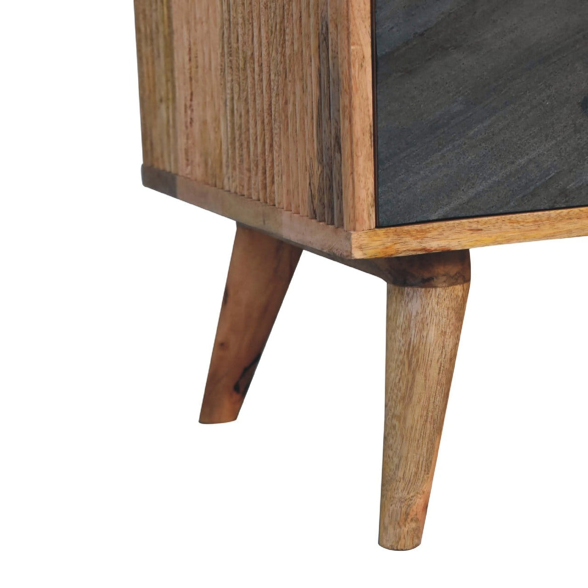 Mid-Century Modern Slade TV Stand - Solid Mango Wood Entertainment Center for Living Room - product view 6 showing...
