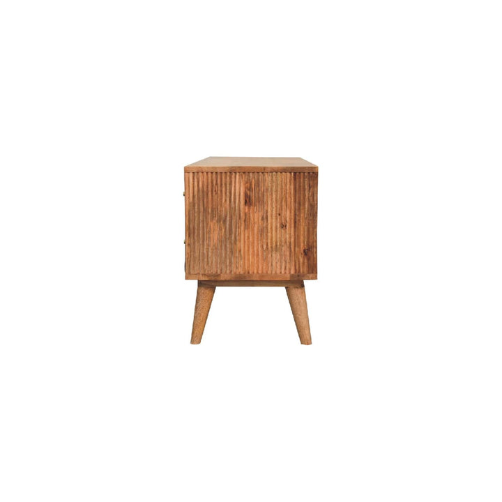 Mid-Century Modern Slade TV Stand - Solid Mango Wood Entertainment Center for Living Room - product view 7 showing...