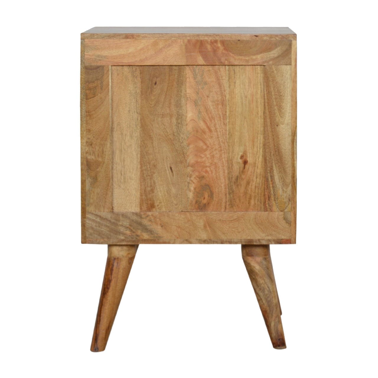 Mid-Century Modern Slate Pattern Nightstand - Solid Mango Wood Bedside Table for Bedroom - product view 8 showing...