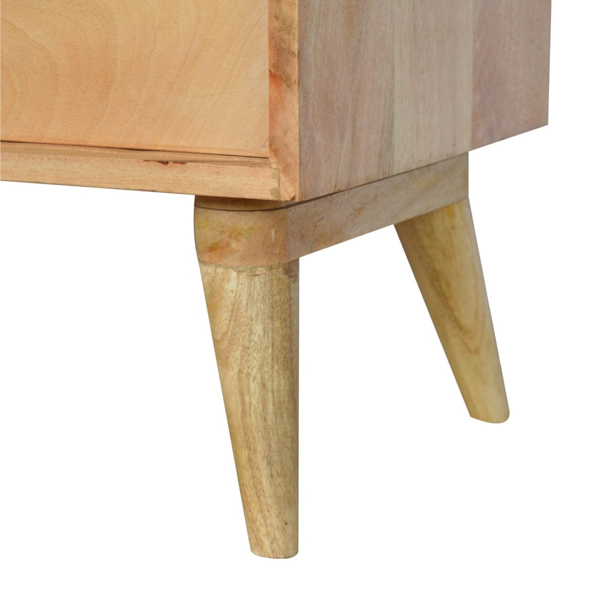 Mid-Century Modern Sliding Sideboard - Solid Mango Wood Buffet Cabinet for Dining Room - product view 6 showing...
