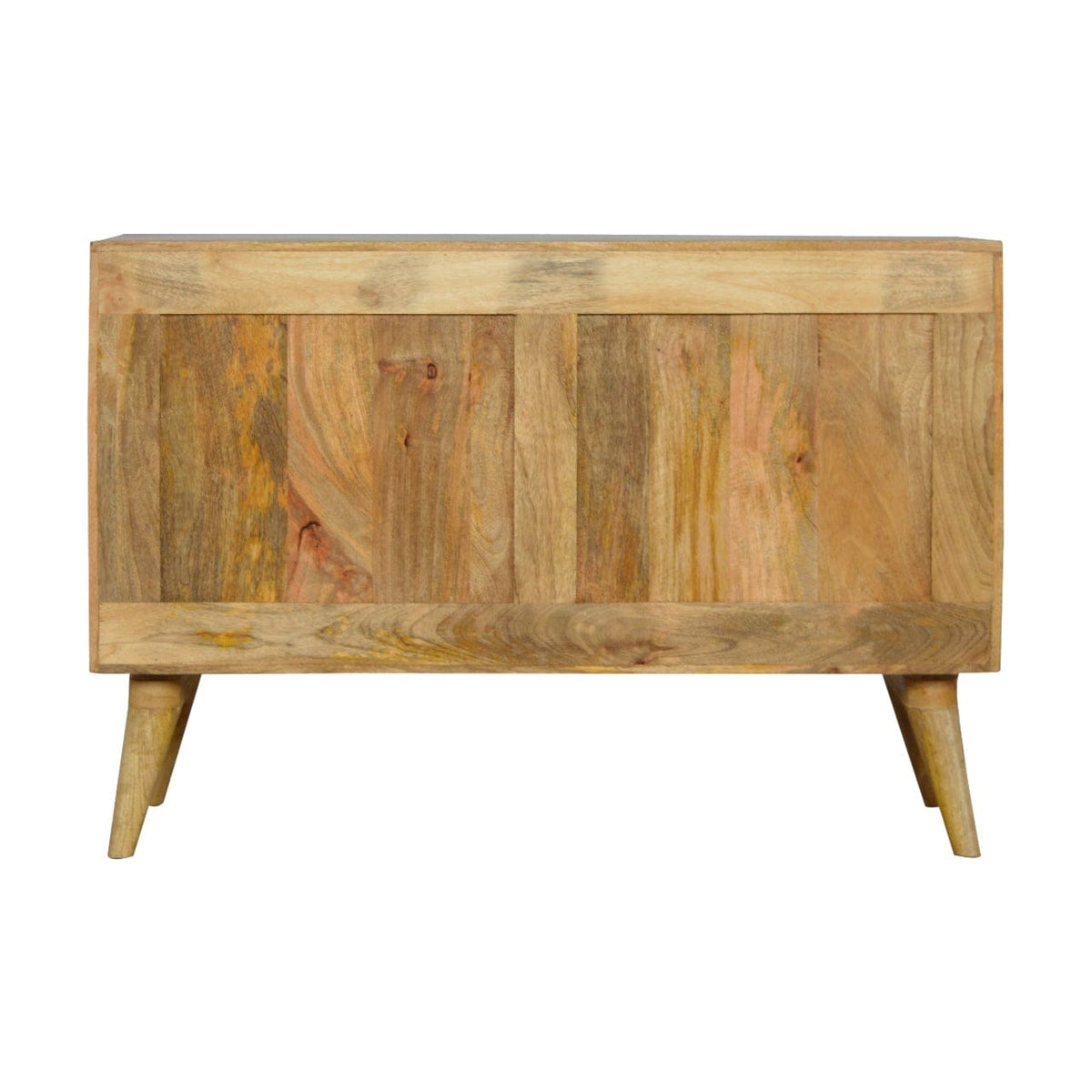 Mid-Century Modern Sliding Sideboard - Solid Mango Wood Buffet Cabinet for Dining Room - product view 8 showing...